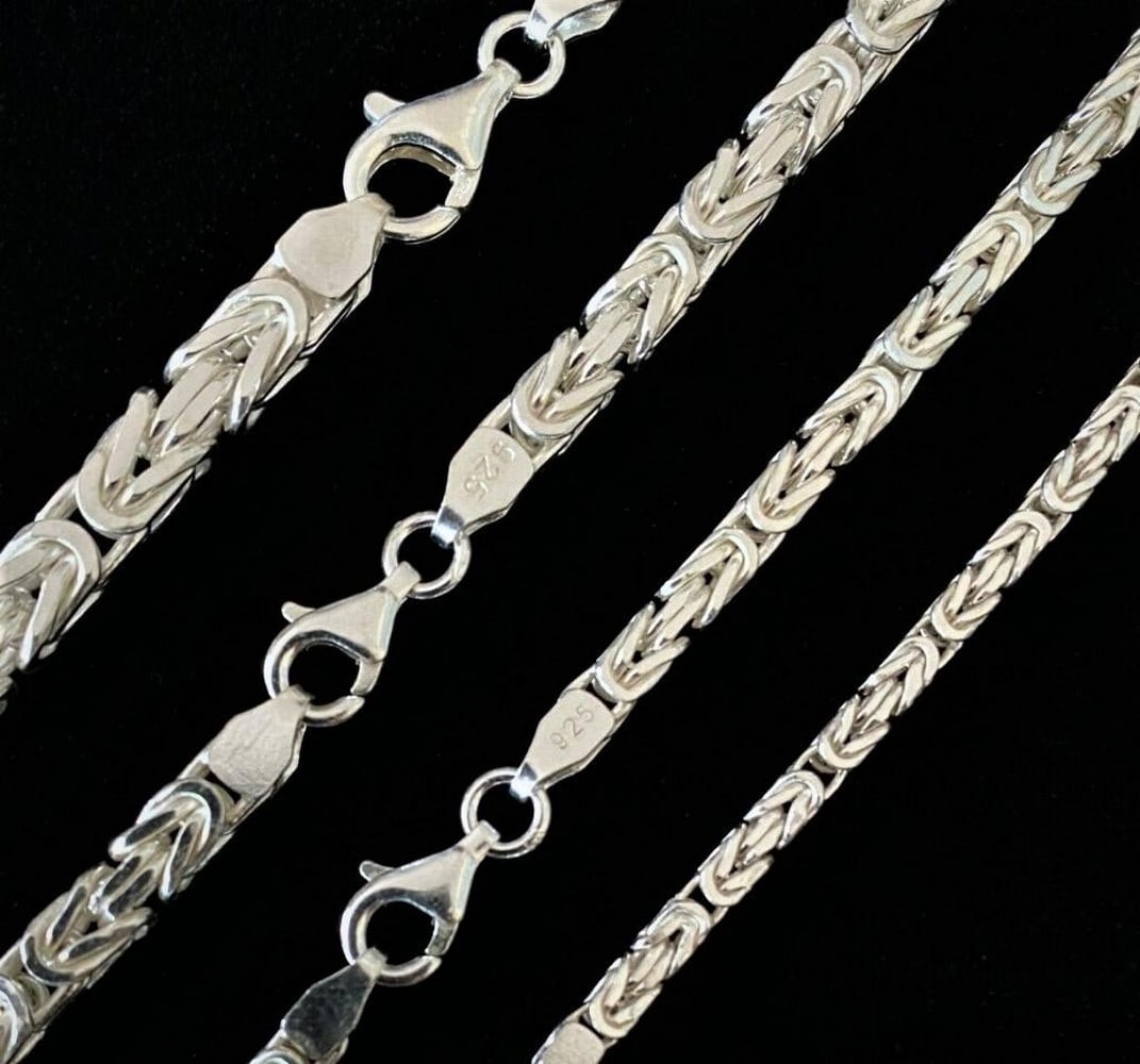 REAL Solid .925 Sterling Silver Byzantine Rope Chain - 3