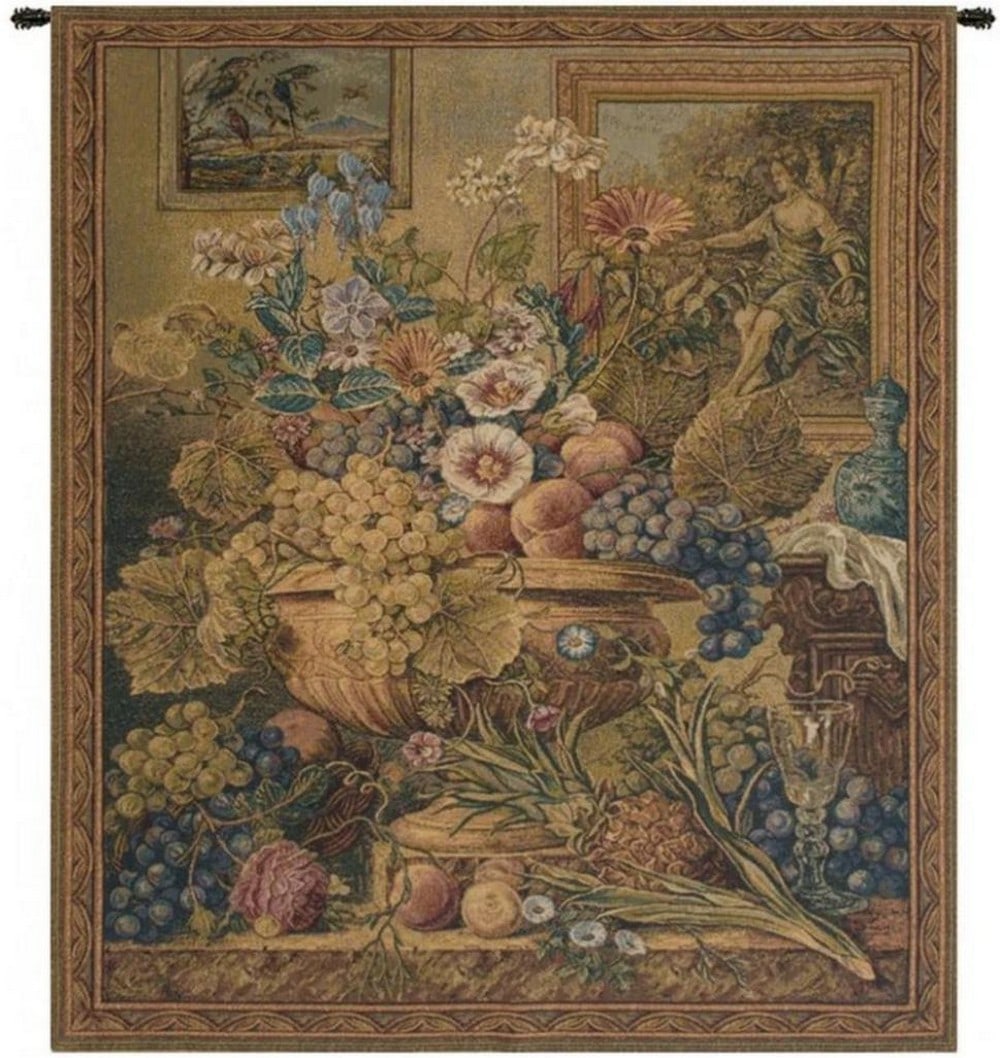 Still Life of Elegance: Bouquet et Cadres Italian Wall Tapestry (1 of 3)
