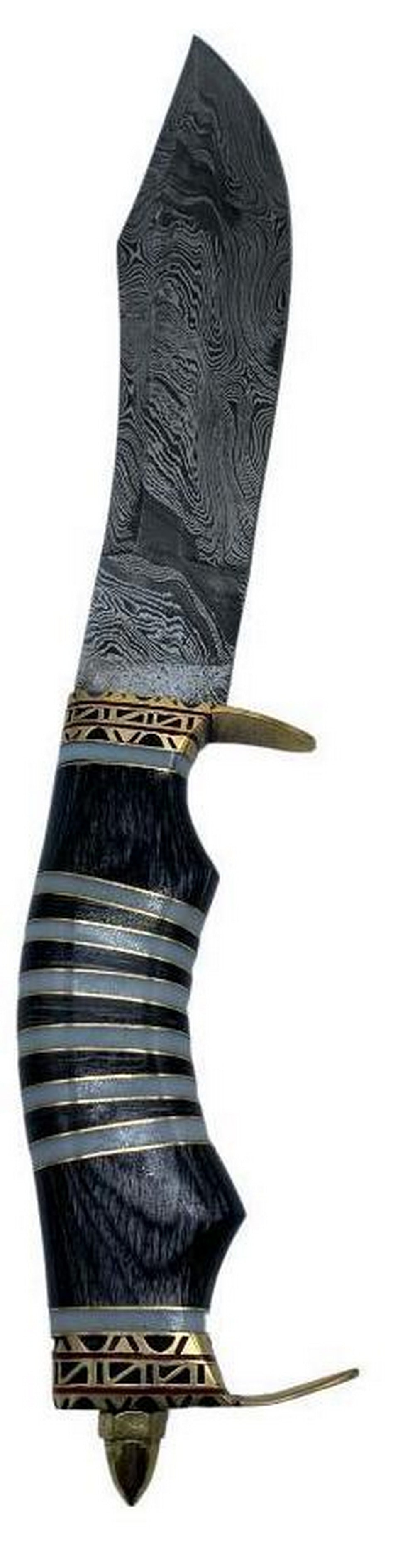 S Curve Navy Night Ribbed Handle Damascus Knife: S Curve Navy Night Ribbed Handle Damascus Knife Custom Made Damascus Knife With Genuine Leather Stitched Sheath To Keep The Blade Safe & Make Carrying & Storing Easy And To Provide Long