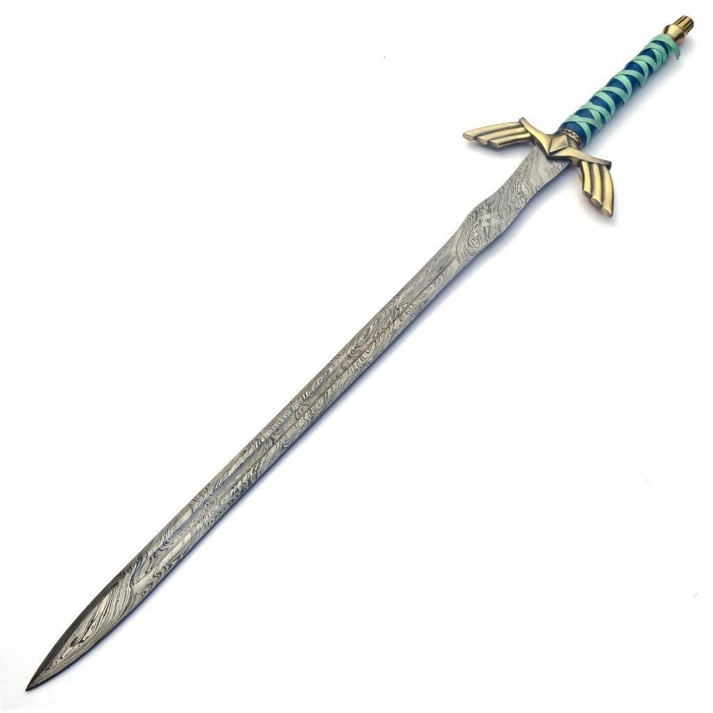 38" Custom Damascus Knight's Templar Battle Sword: 38" Custom Damascus Knight's Templar Battle Sword Each blade is created Using 256 Layers Of 1095 and 15N20 High Carbon Steels?????? To Produce A Superior Edge And Maintain A High Tensile