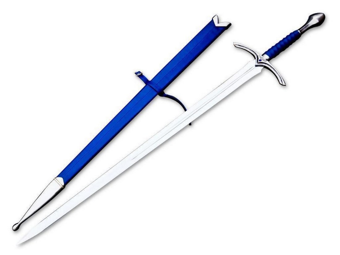 34" Ceremonial Cold Steel Knight's Sword With Custom Blue Sheath: 34" Ceremonial Cold Steel Knight's Sword With Custom Blue Sheath The most noble of knights needs an equally noble and noteworthy sword, one befitting his chivalrous soul and impressive