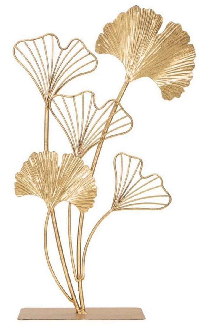 Golden Flower and Leaf Decorative Sculpture (1 of 5)