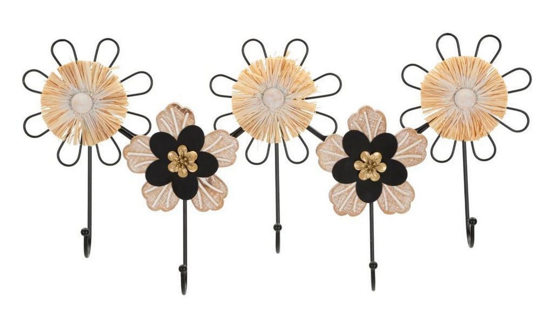 Metal and Wood Flower Wall Hanger (1 of 5)