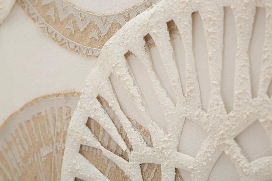 Textured Beige Abstract Canvas - 3