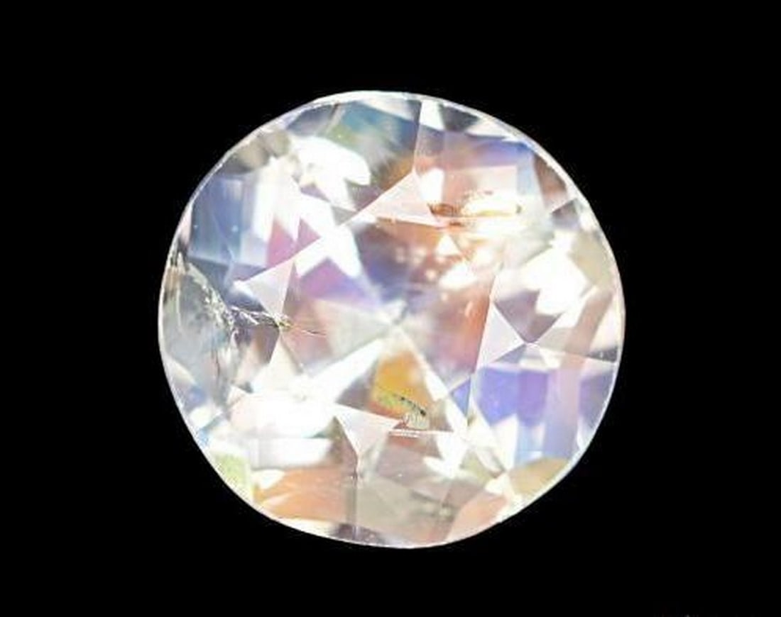 1.39 ct Natural Multicolor White Rainbow Moonstone, Round, VS–SI, United States (1 of 3)