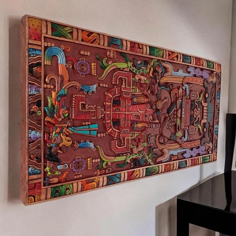 Pakal Sarcophagus Hand-Carved Wall Art (1 of 2)