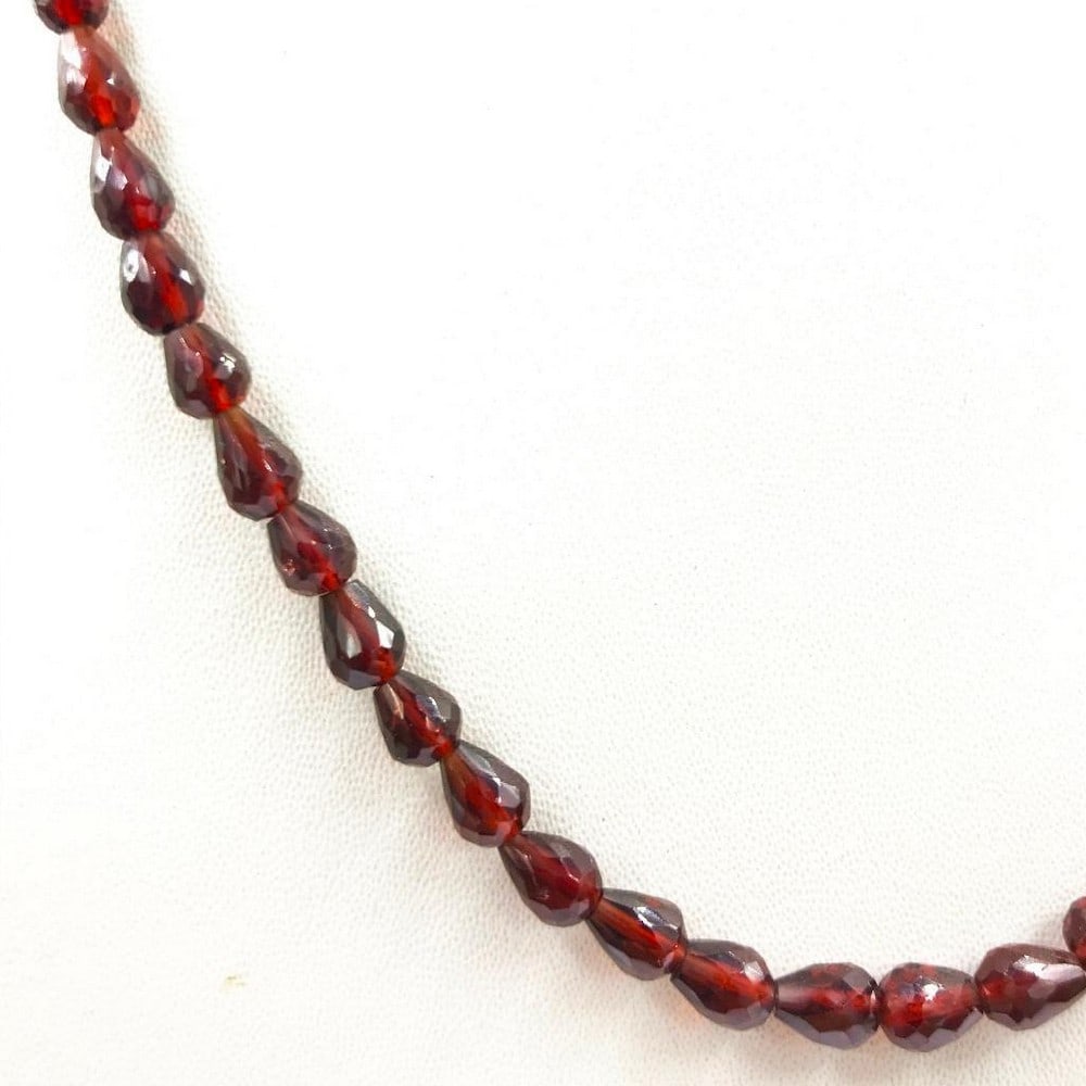 Brown Garnet Faceted Drops String Necklace - 2
