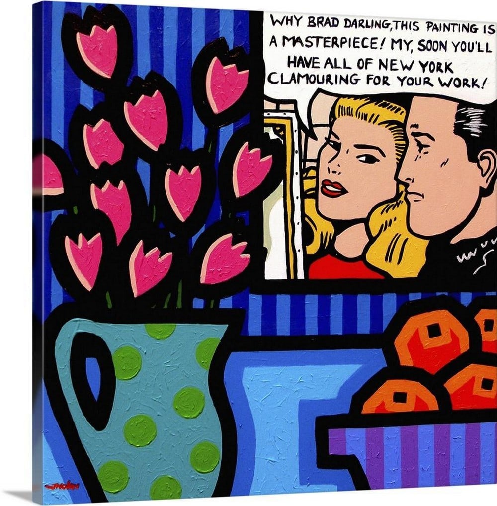 Lichtenstein Still Life Canvas Print Wall Art: Lichtenstein Still Life Canvas Print Wall Art Inspired by the bold aesthetic of pop art, this Lichtenstein Still Life canvas print brings vibrant color and graphic detail to your space. Featuring cr