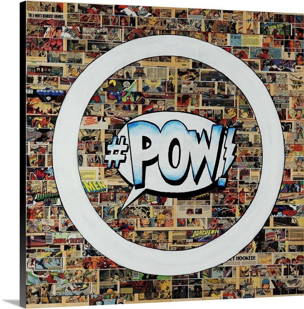 Super Hero Comic Collage Wall Art: Super Hero Comic Collage Wall Art A bold and energetic collage showcasing iconic superheroes in classic comic book style. This piece brings together vibrant colors, action-packed scenes, and vintage