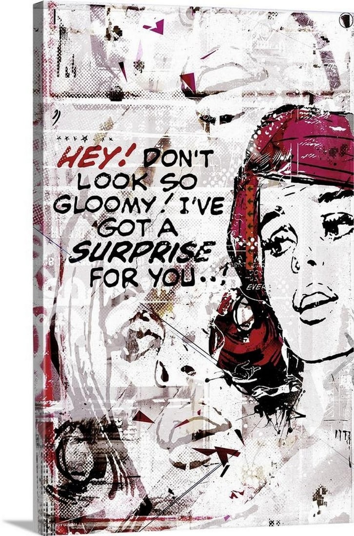 Hey, 2015 Canvas Reproduction Wall Art by Teis Albers: Hey, 2015 Canvas Reproduction Wall Art by Teis Albers Teis Albers is a contemporary mixed-media artist from the Netherlands, known for blending natural elements with pop art imagery to craft a unique