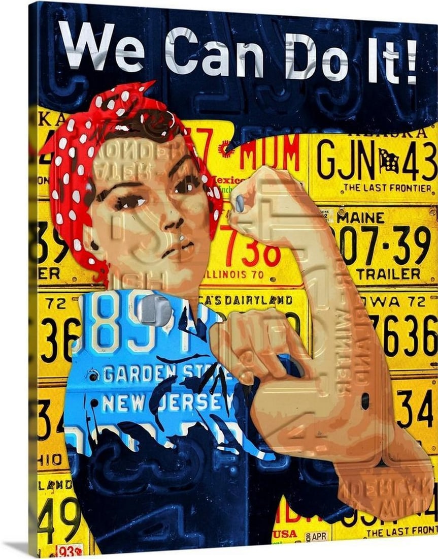 Rosie' Canvas Print Wall Art: 'Rosie' Canvas Print Wall Art This Rosie canvas print celebrates strength and empowerment with bold colors and iconic imagery. A striking tribute to resilience and determination, perfect for