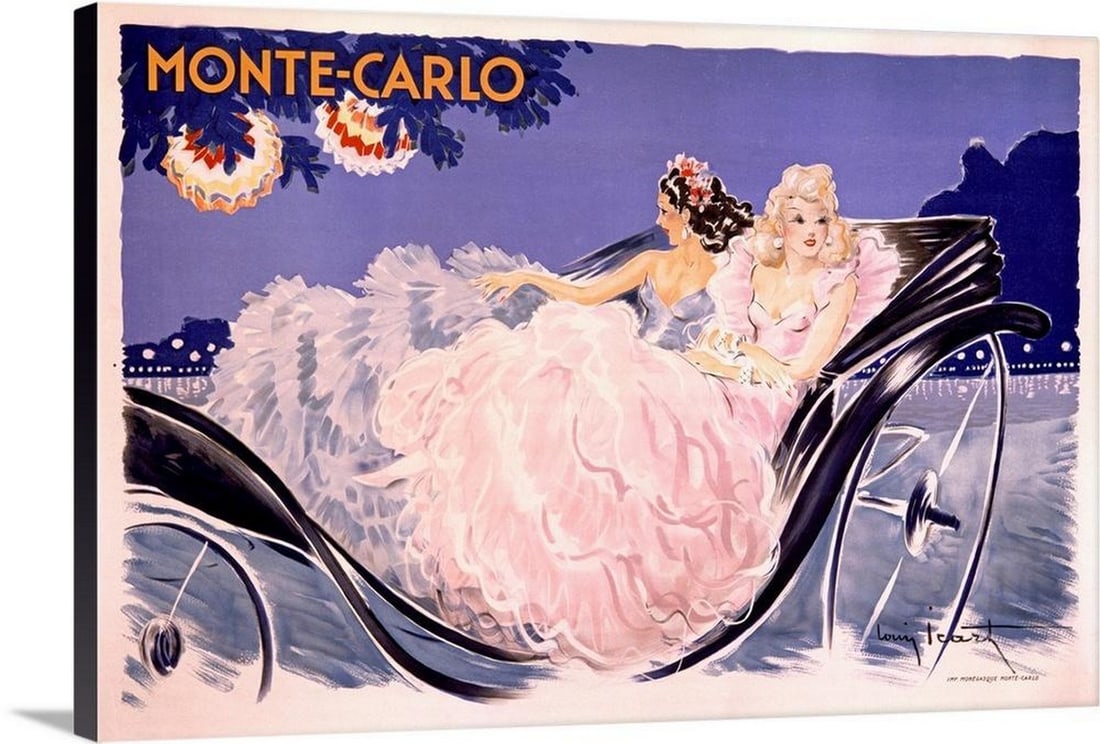 Monte Carlo Vintage Poster Canvas Reproduction by Louis Icart (1 of 2)