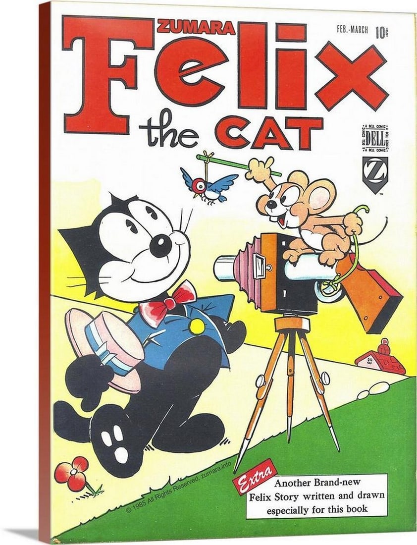 Felix the Cat Retro Wall Art Canvas Reproduction: Felix the Cat Retro Wall Art Canvas Reproduction Whimsical comic-style canvas wall art capturing the timeless charm and playful antics of Felix the Cat.. A perfect piece for fans of classic animation