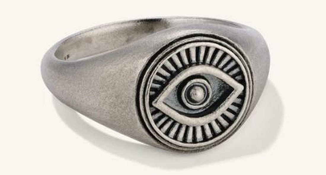 Size 10 Watchful Grace Oxidized Sterling Silver Ring (1 of 1)
