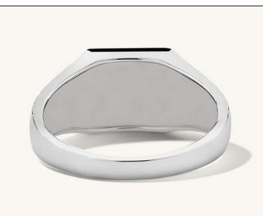 Sterling Silver Block Ring Size 9 - 2