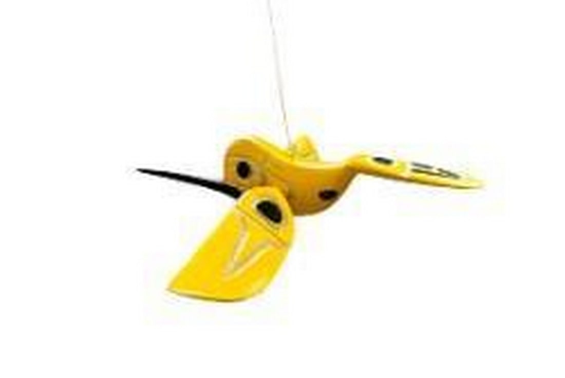 Sunbeam Wooden Hummingbird: Sunbeam Wooden Hummingbird Delicately crafted from wood, this 3D hanging hummingbird captures the beauty and grace of nature in orange tones. With intricately layered wings and a finely detailed