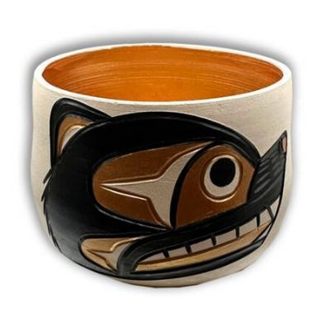 Sacred Ceramic Bear Bowl: Sacred Ceramic Bear Bowl This handcrafted ceramic bowl draws inspiration from indigenous artistry, featuring intricate patterns and earthy tones that reflect a deep connection to nature and cultural