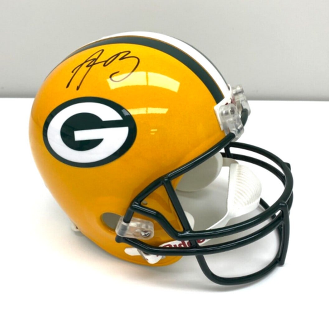 Aaron Rodgers Autographed Green Bay Packers Riddell NFL Helmet JSA Certification (1 of 6)