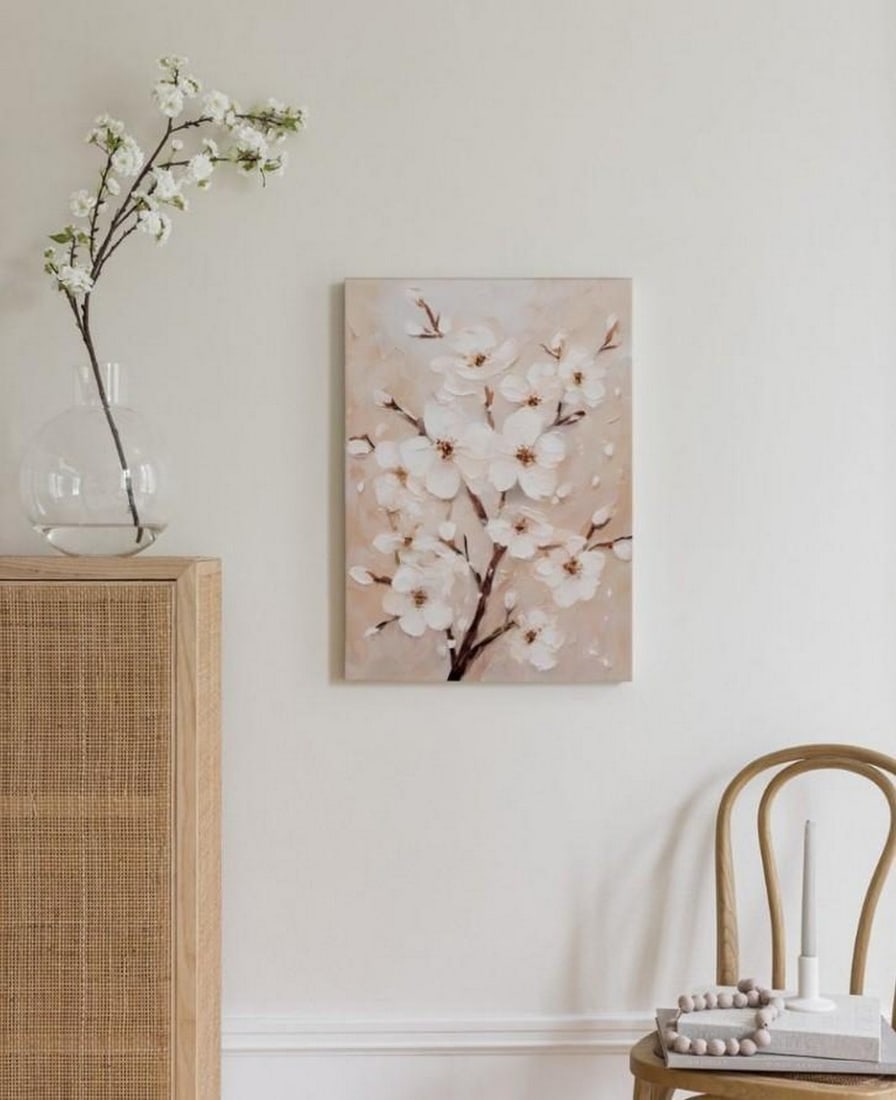 Whispers of White Bloom Canvas: Whispers of White Bloom Canvas Whispers of White Bloom Canvas showcases the pure elegance of a delicate white blossom in full bloom. The soft petals radiate a sense of tranquility and grace,