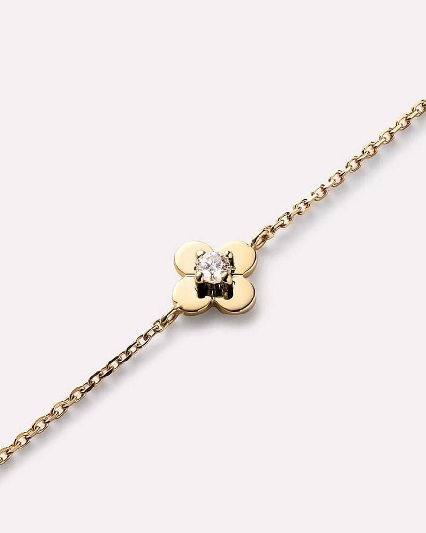 Solid Gold Flower Bracelet - 3