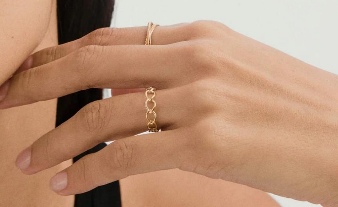 14K Gold Woven Braid Ring - 2