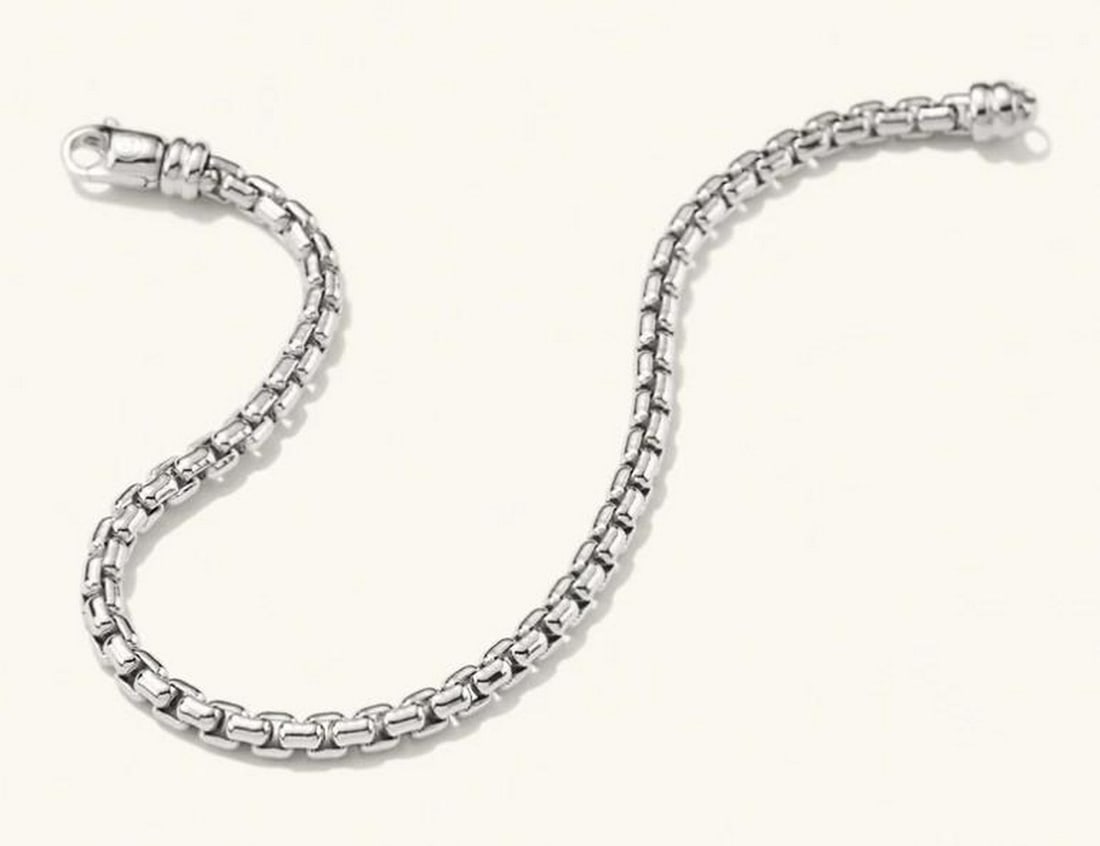 Classic Box Chain Bracelet: Classic Box Chain Bracelet Sleek and substantial, this round box chain bracelet brings timeless style to your everyday look. Crafted with smooth, interlocking links, it offers a bold yet refined