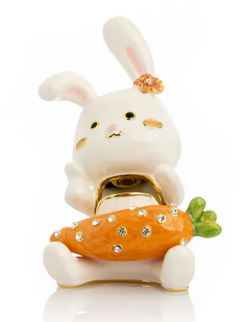Carrot-Loving Bunny Trinket Box: Carrot-Loving Bunny Trinket Box Rabbits and bunnies have long captivated people worldwide with their charm and endearing qualities. In modern culture and art, they've left lasting impressions, fr