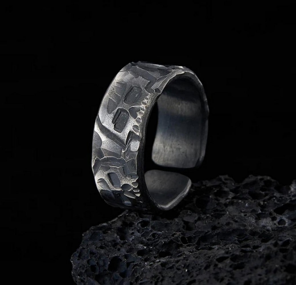 Ghost Face Ring: Ghost Face Ring Crafted by Mongolian artisans, the Ghost Face Ring features a finely carved spectral face rooted in traditional folklore. Symbolizing wisdom, spiritual awareness, and protection,
