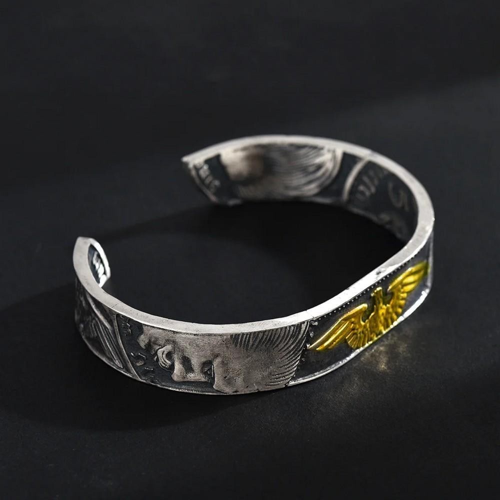 German Mark Silver Coin Bangle - 2