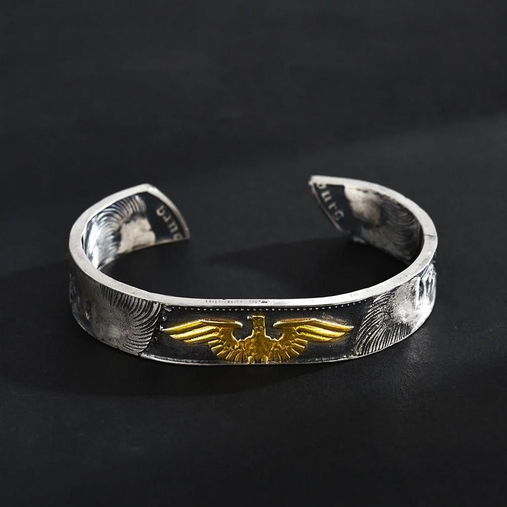 German Mark Silver Coin Bangle - 3