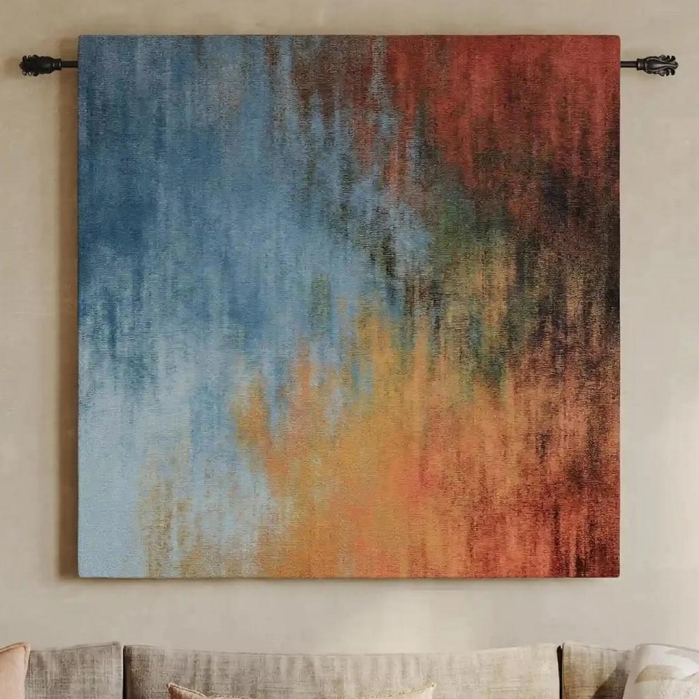 Continuum Modern Abstract Square Wall Tapestry - 4