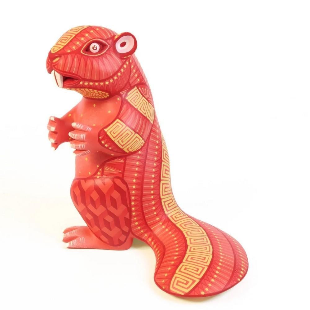 Zapotec Whimsy: Vibrant Hand-Carved Squirrel Alebrije from Oaxaca (1 of 5)