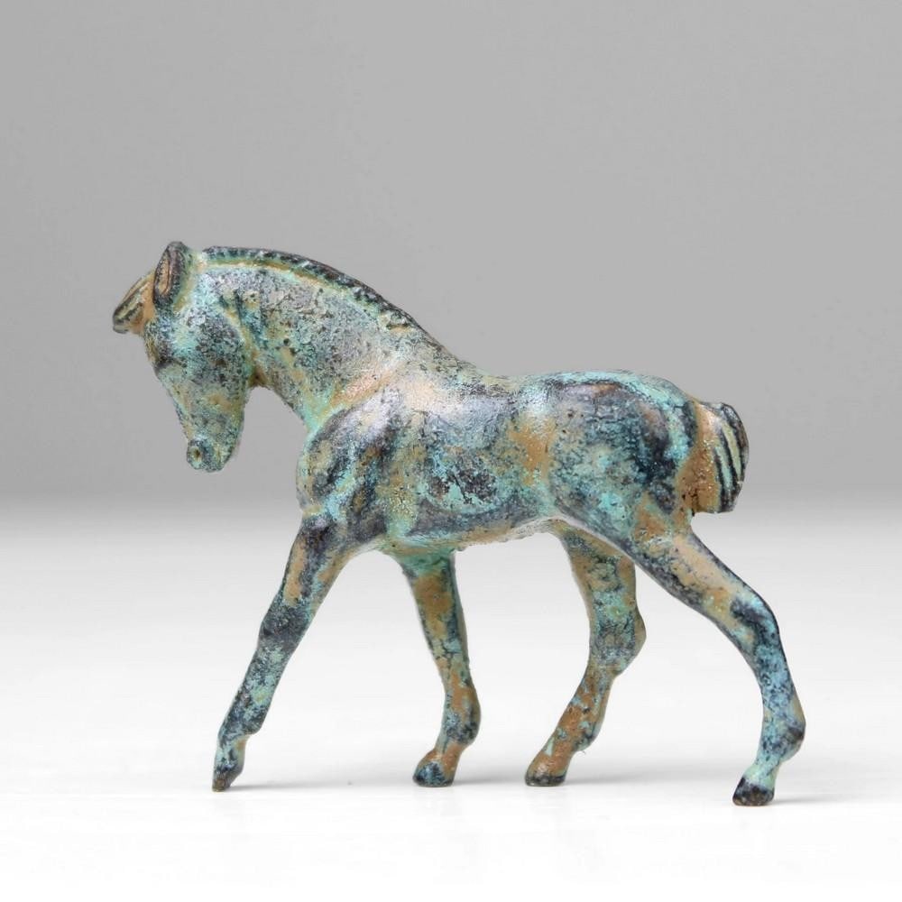 Aged Copper Foal Statuette - 2