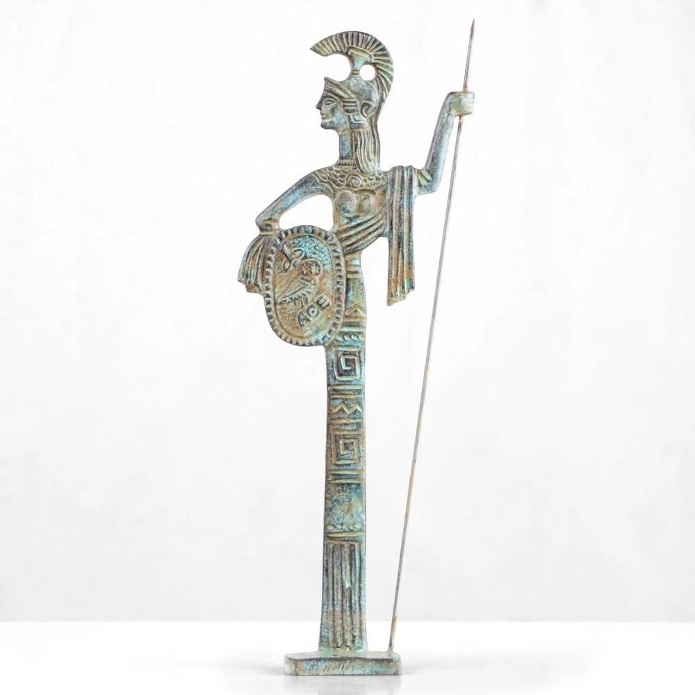 Athena Bronze Statue - (2.2lbs): Athena Bronze Statue - (2.2lbs) This elegant bronze statue of Athena stands tall among our Greek figurines, inspired by ancient god sculptures of classical Greece. Cast using traditional methods