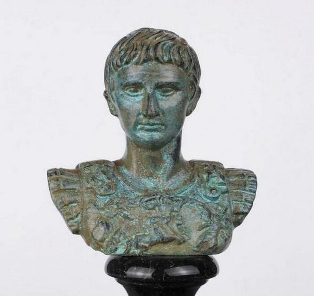 Augustus Caesar Bust Bronze Reduction - (2.2lbs) - 2