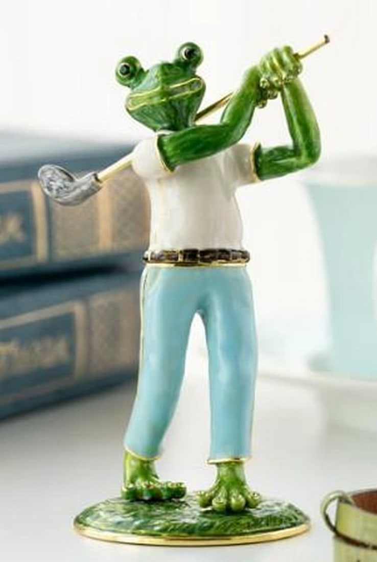 Golfing Frog Trinket Box - 2