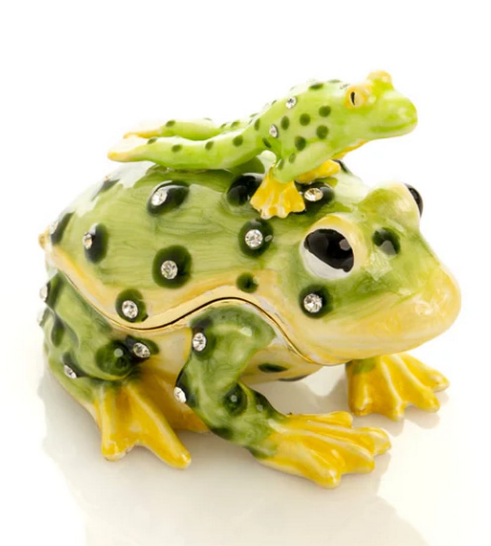 Mother and Baby Frog Trinket Box Figurine (1 of 11)