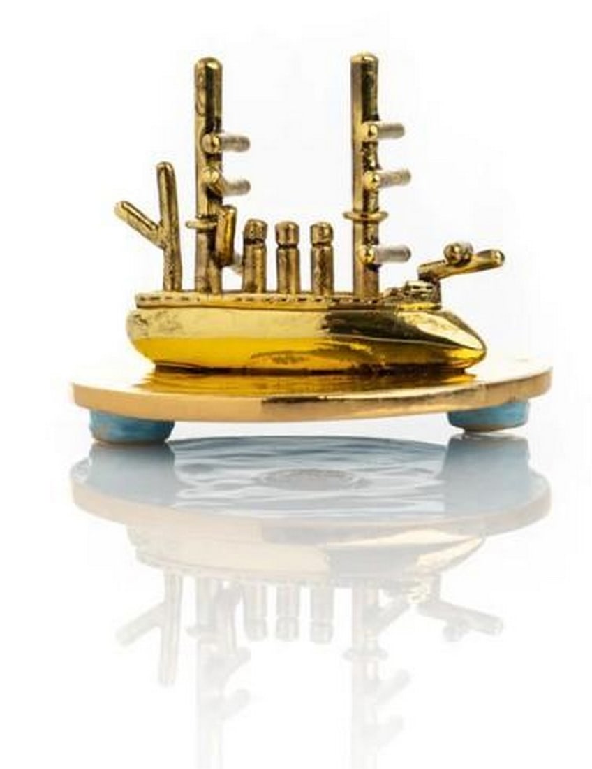 Celestial Blue Egg with Sailing Ship - 4