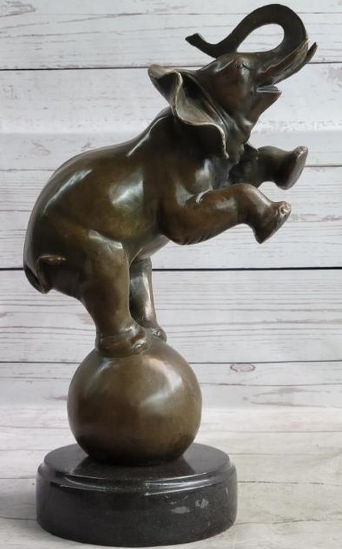 Balancing Act: Circus Elephant Bronze Sculpture - 2