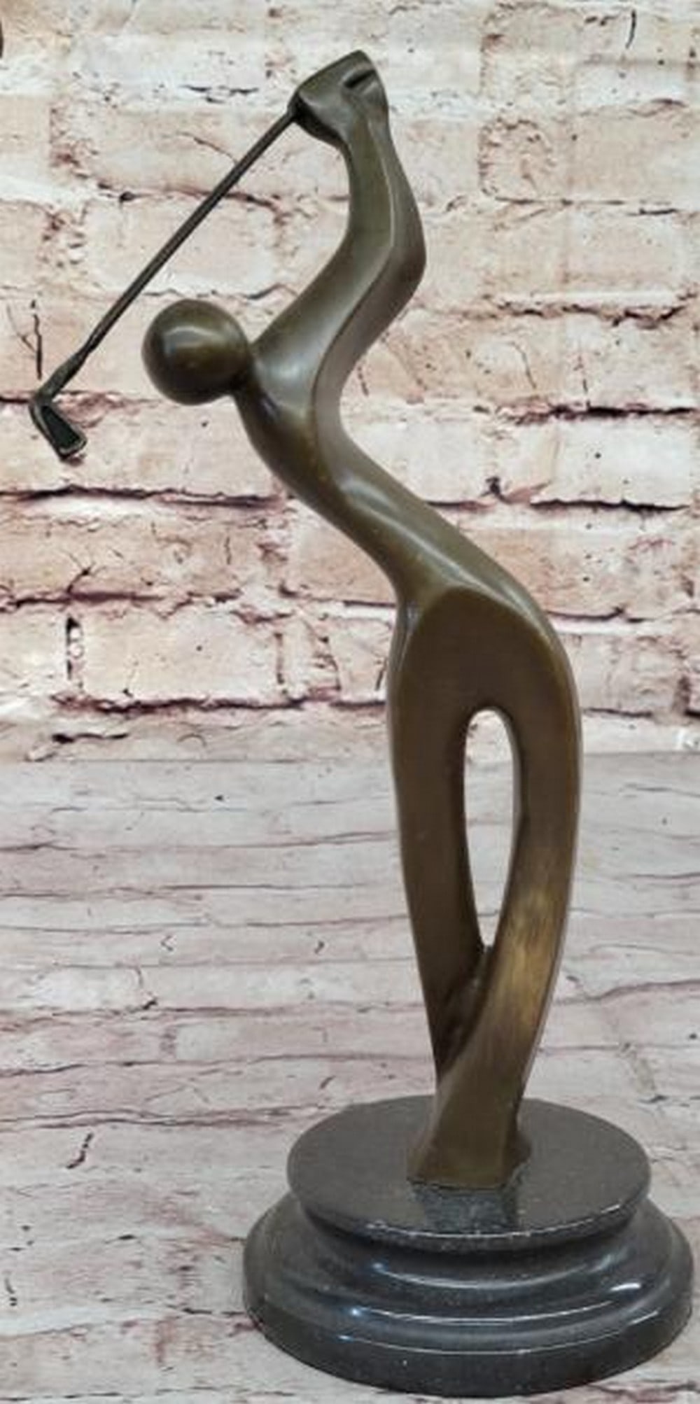 The Perfect Swing: Abstract Golfer Bronze Sculpture: The Perfect Swing: Abstract Golfer Bronze Sculpture Capturing the essence of motion and precision, this abstract bronze sculpture portrays a golfer mid-swing, his form elongated and stylized to empha