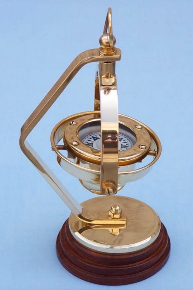 8" Solid Brass Hanging Compass - 2