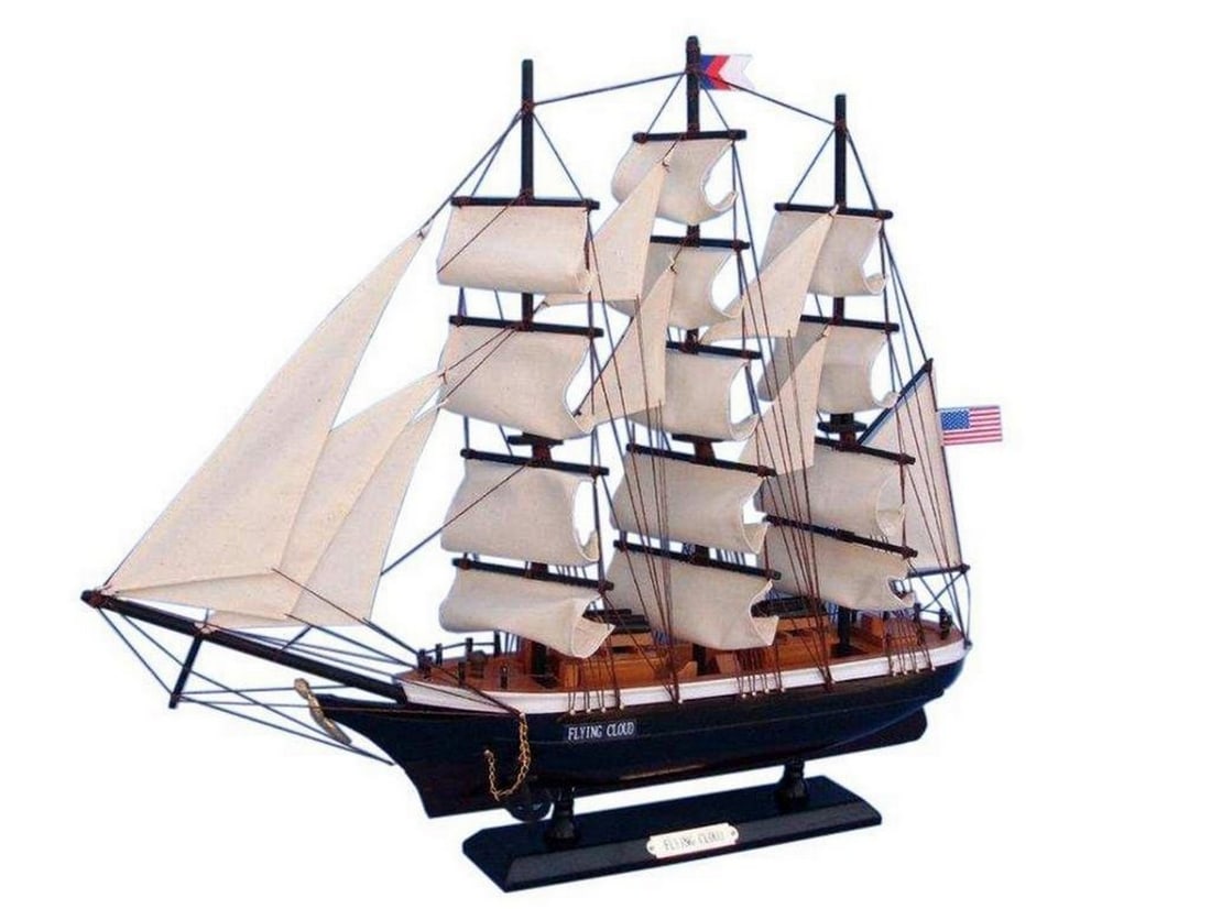 Wooden Flying Cloud Tall Model Clipper Ship 24" (1 of 3)