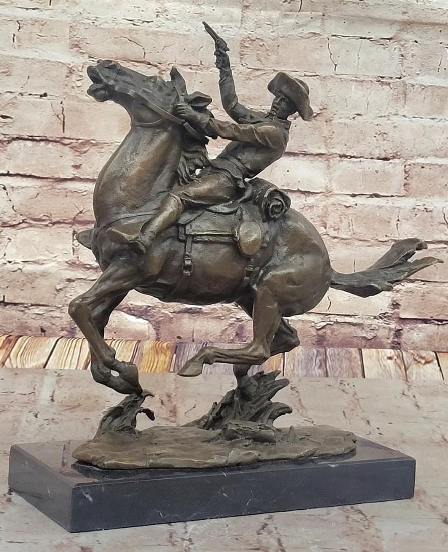 A Cowboy's Charge Bronze Sculpture by Frederic Remington - 12.5" x 12" (1 of 7)