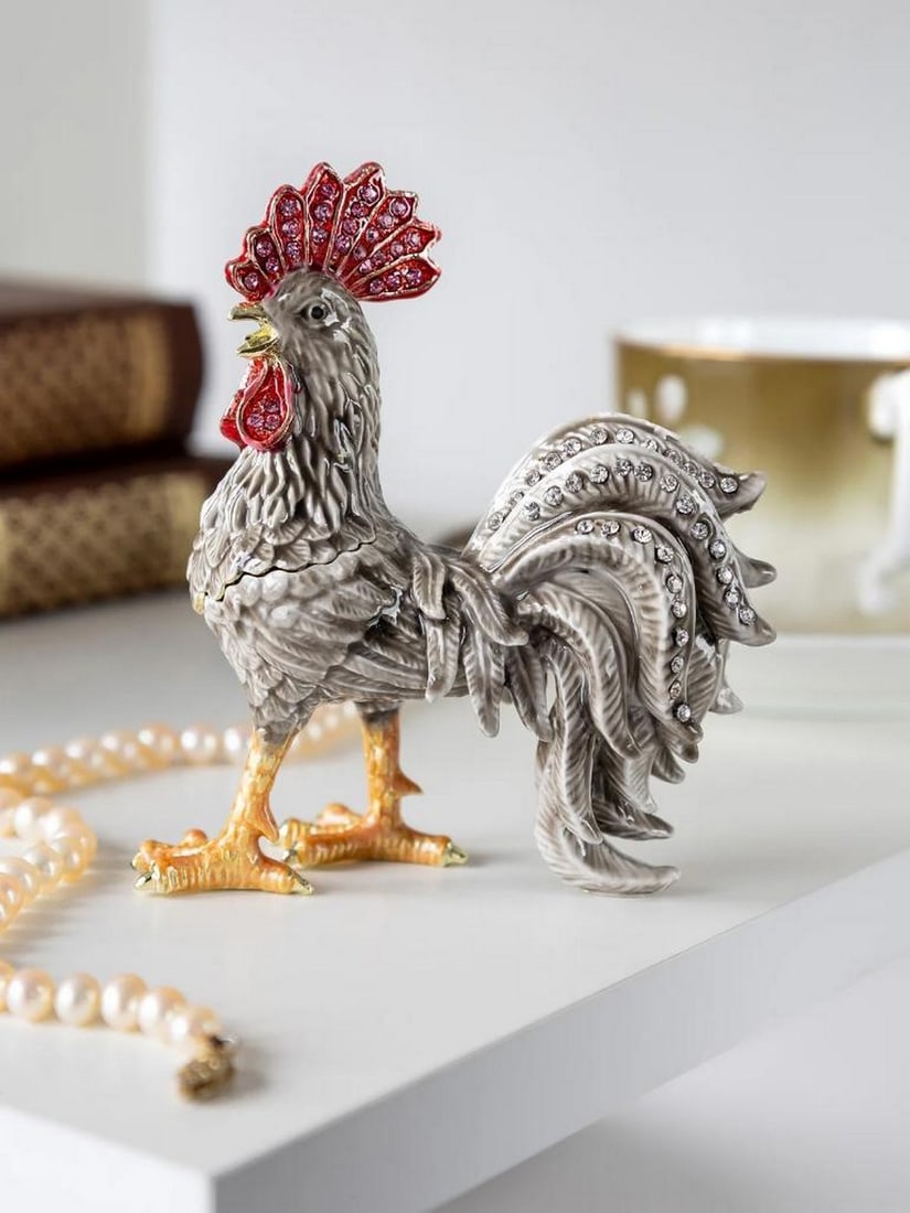 Gray Rooster Trinket Box - 2