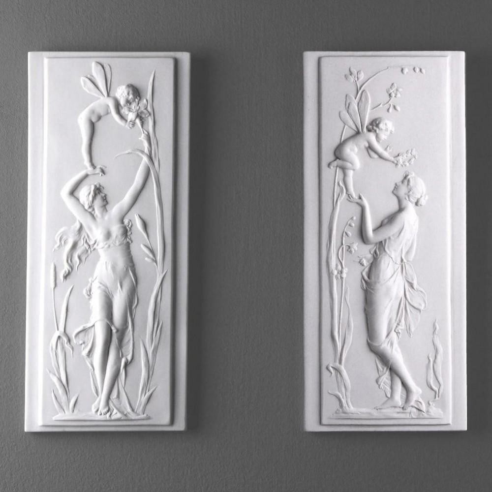 Heavenly Duo Celestine and Cherub Bas-Reliefs - (8.8lbs) (1 of 5)