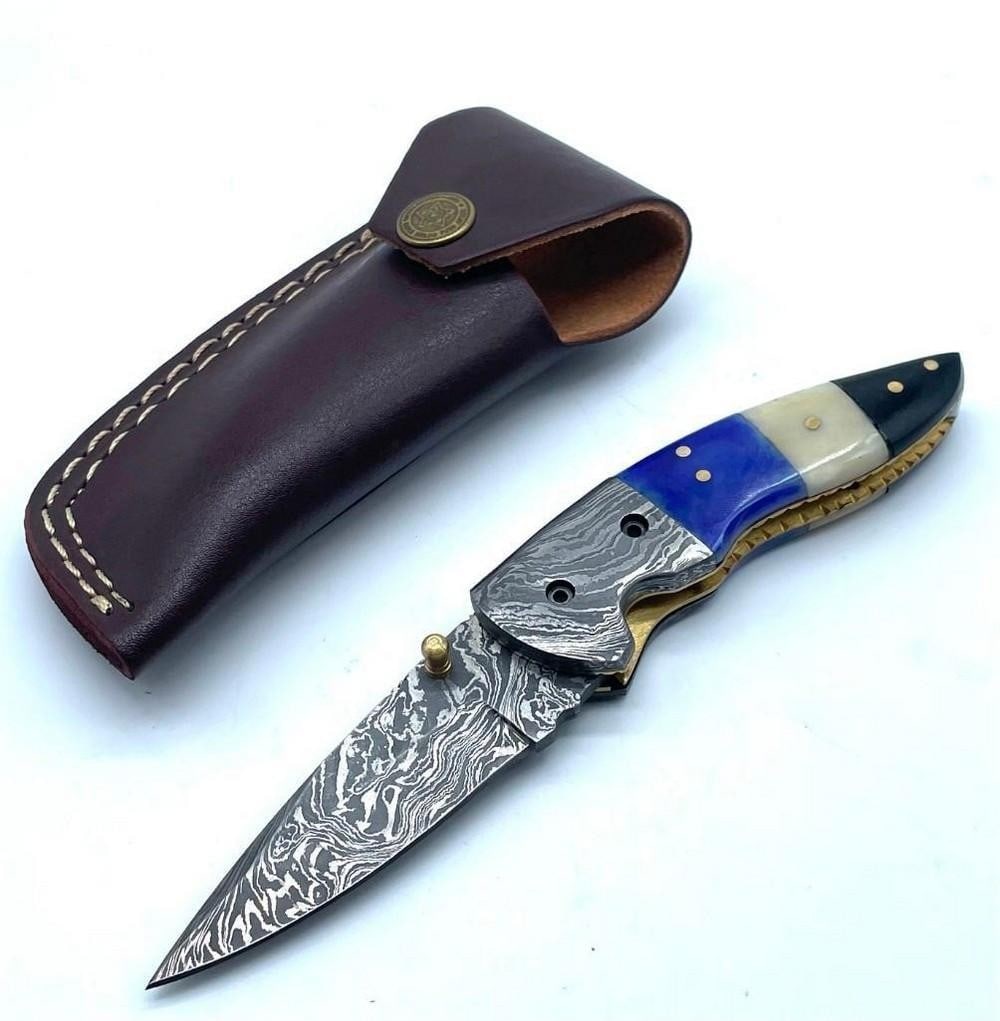 Tranquilities Folding Damascus Knife - 3