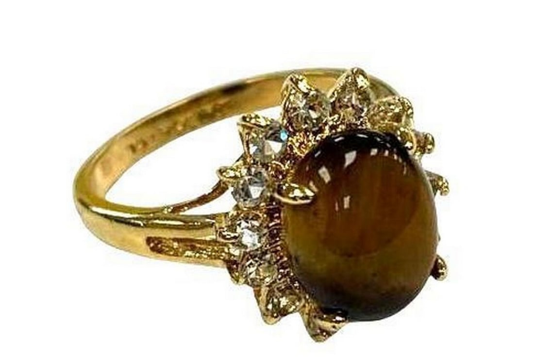 Tiger Eye Stone Ring Size 5 (1 of 2)