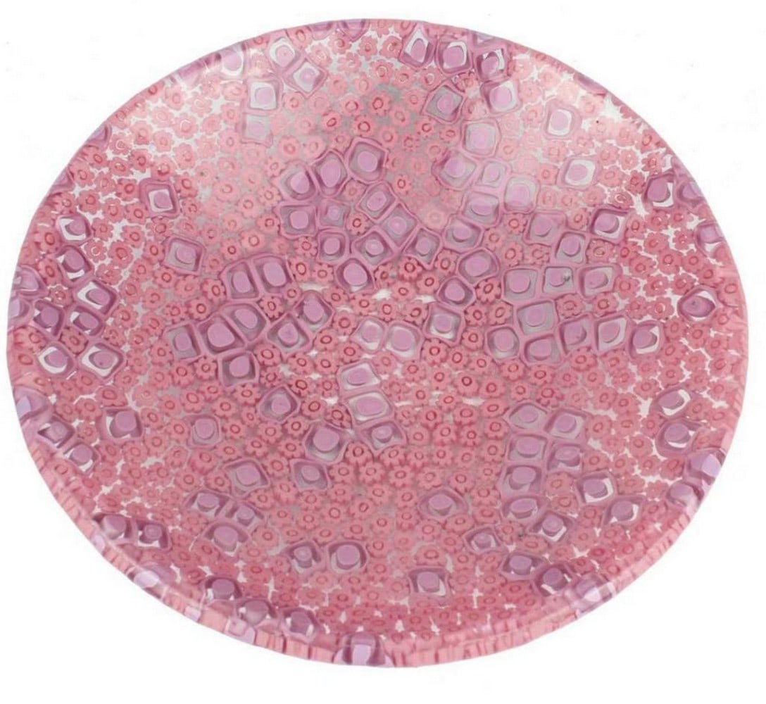 Murano Glass Pink Millefiori Round Coin Tray (1 of 3)