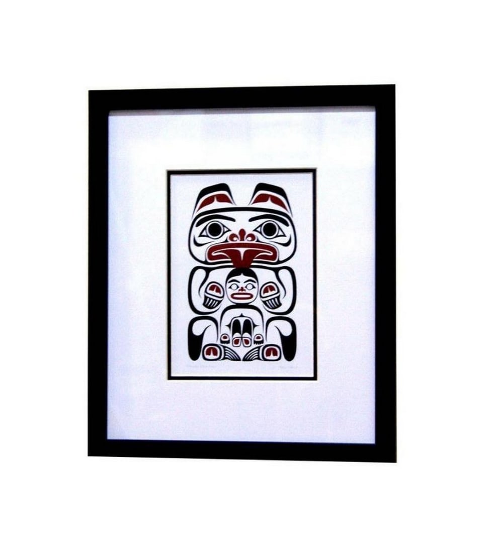 Guardians' Embrace: Between Bear Paws Framed Print - 14" x 12" (1 of 2)