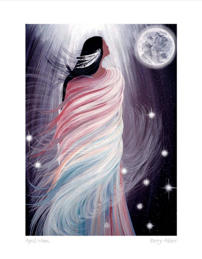 12" x 14" April Moon Framed Art Print by Betty Albert (1 of 1)